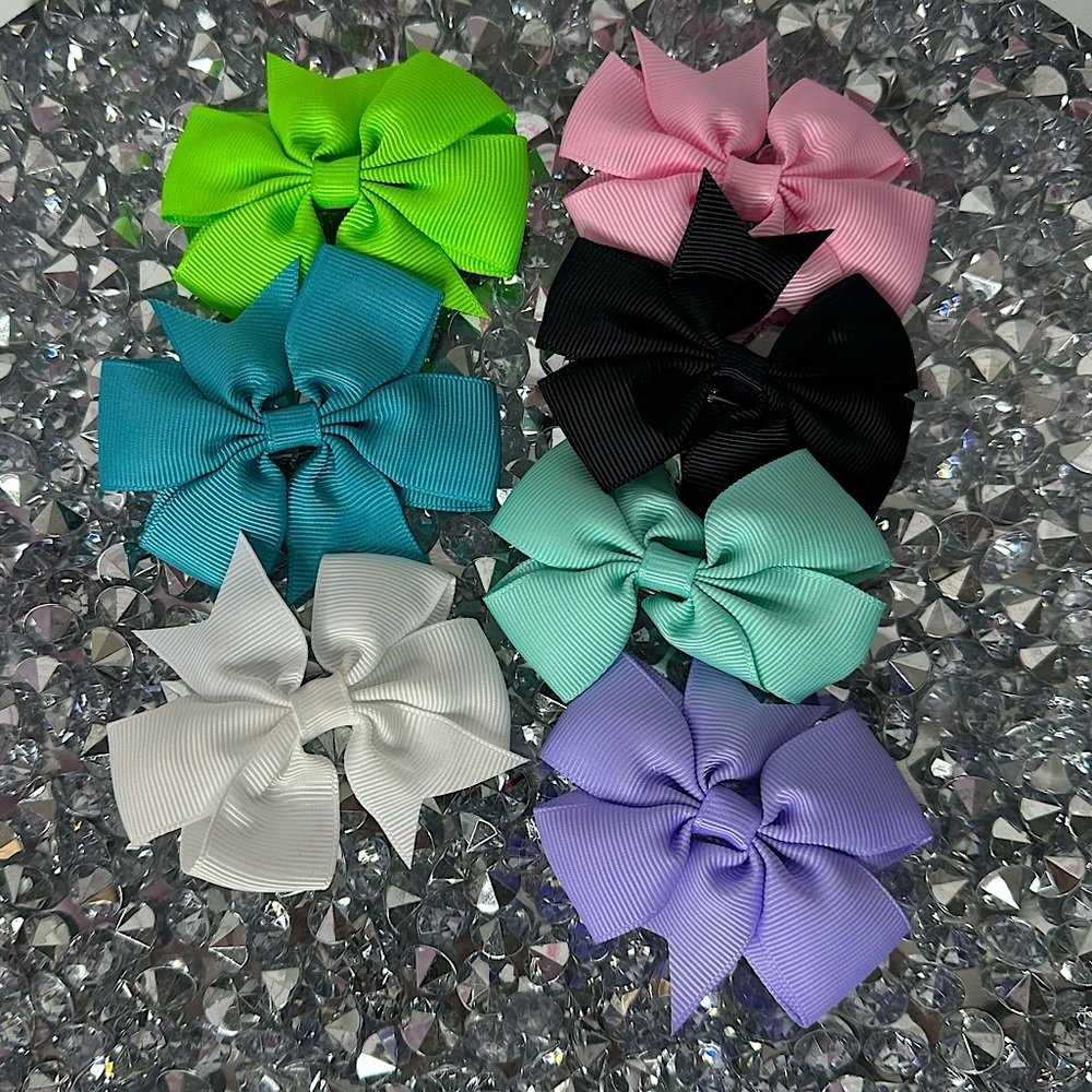 7 bows ribbons hair clip Colorful Hair Bow Set ribbons cute hair decor